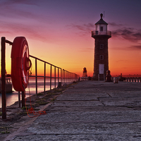 Buy canvas prints of  Life preserver (Whitby east pier) by ian staves