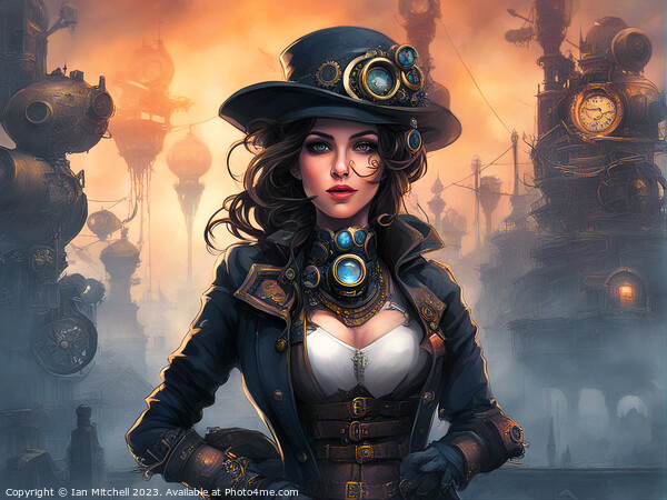 Steampunk Girl Picture Board by Ian Mitchell