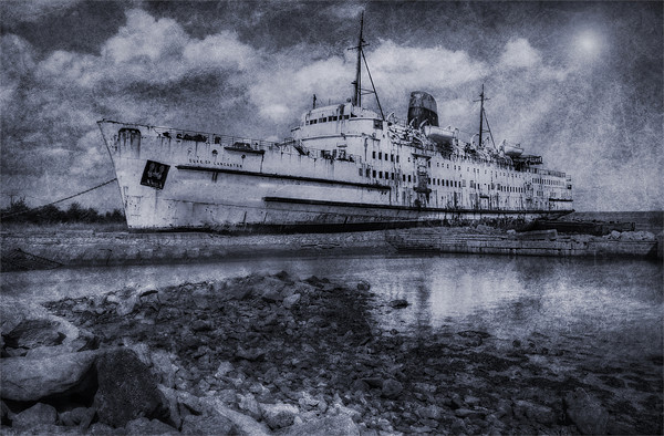Duke of Lancaster - Ghost Ship Picture Board by Ian Mitchell