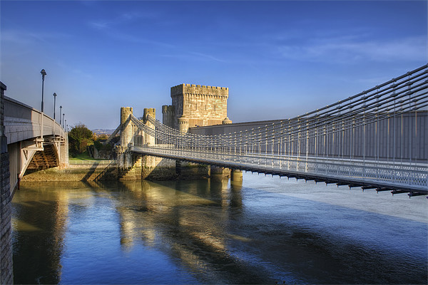 Conwy Suspension Bridge Picture Board by Ian Mitchell