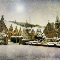 Buy canvas prints of Priory In The Snow by Ian Mitchell