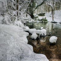 Buy canvas prints of Snow on the River bank by Ian Mitchell