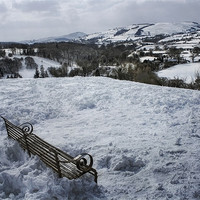 Buy canvas prints of Snow Park Bench by Ian Mitchell