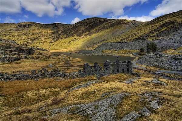 Cwmorthin Slate Ruins Landscape Picture Board by Ian Mitchell
