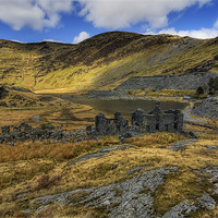Buy canvas prints of Cwmorthin Slate Ruins Landscape by Ian Mitchell