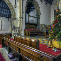 Buy canvas prints of Church at Christmas by Ian Mitchell