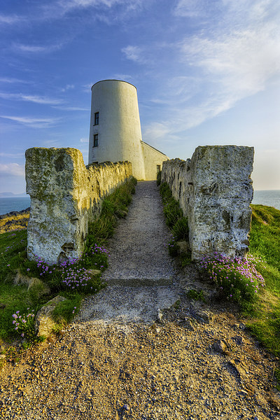 Llanddwyn  Lighthouse Picture Board by Ian Mitchell