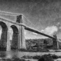 Buy canvas prints of Menai Suspension Bridge  by Ian Mitchell