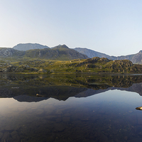 Buy canvas prints of Llyn Ogwen Panorama  by Ian Mitchell