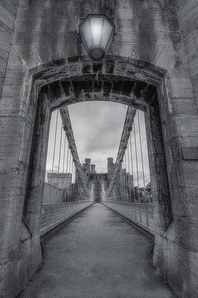  Conwy Suspension Bridge Picture Board by Ian Mitchell