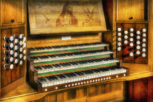 Church Organ Art  Picture Board by Ian Mitchell