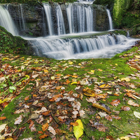 Buy canvas prints of Autumn Cascade  by Ian Mitchell