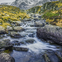 Buy canvas prints of  Snowdonia Mountains by Ian Mitchell