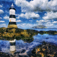 Buy canvas prints of Penmon Lighthouse Digital Art by Ian Mitchell