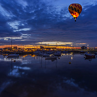 Buy canvas prints of Harbour Night Flight by Ian Mitchell