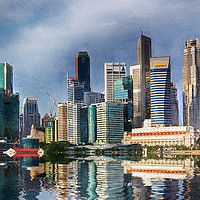 Buy canvas prints of Singapore Skyline by Ian Mitchell