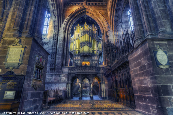 Chester Cathedral Organ Picture Board by Ian Mitchell