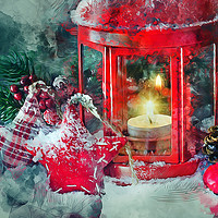 Buy canvas prints of Christmas Lantern by Ian Mitchell