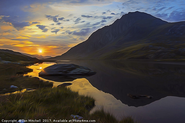 Tryfan Sunrise Picture Board by Ian Mitchell