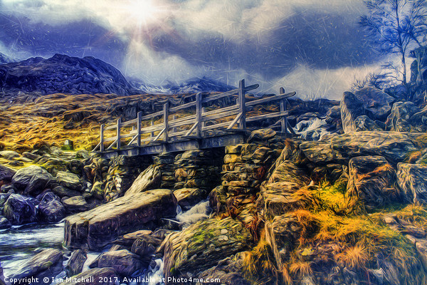Idwal Bridge Picture Board by Ian Mitchell