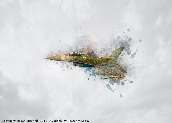 F16 Fighting Falcon Picture Board by Ian Mitchell