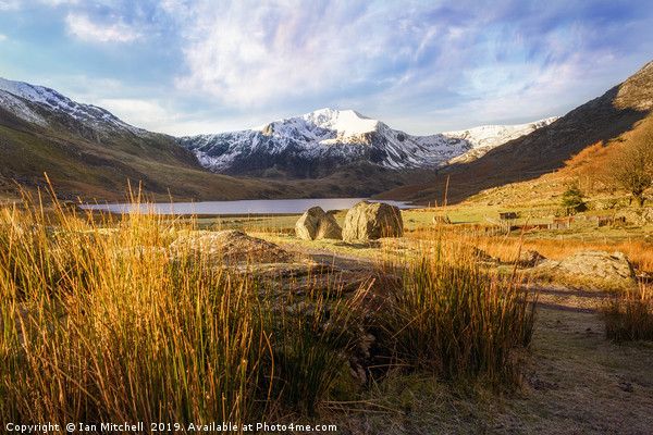 Glyder Fawr and Llyn Ogwen Picture Board by Ian Mitchell