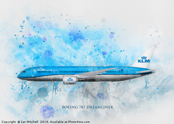 Klm Boeing 787 Dreamliner Picture Board by Ian Mitchell