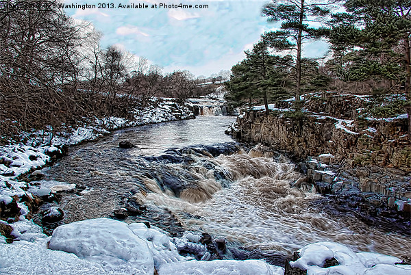 Snow at Low Force Teesdale Picture Board by Rob Washington