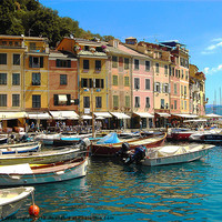 Buy canvas prints of Portofino Harbour by Rob Washington