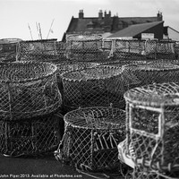 Buy canvas prints of Mudeford Lobster Pots by John Piper