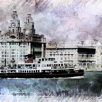 Buy canvas prints of  Ferry across the Mersey by dave mcnaught
