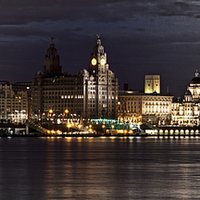 Buy canvas prints of  Liverpool at Night by dave mcnaught