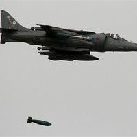 Buy canvas prints of Harrier drops big bomb by Rachel & Martin Pics