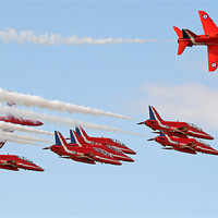 Buy canvas prints of Red arrows break to land by Rachel & Martin Pics