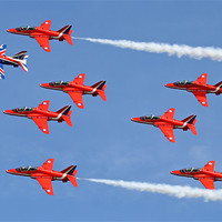 Buy canvas prints of Red Arrows topside by Rachel & Martin Pics