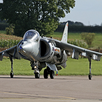 Buy canvas prints of RAF Harrier taxying by Rachel & Martin Pics