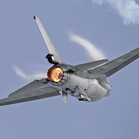 Buy canvas prints of  Dutch F-16 afterburner pass by Rachel & Martin Pics