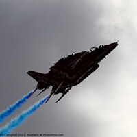 Buy canvas prints of Red Arrows Salute The Blue Light Services. by Keith Campbell