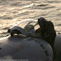 Buy canvas prints of Sea Harrier Pilot by Keith Campbell