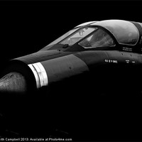 Buy canvas prints of Lightning Fighter Jet - black and white by Keith Campbell