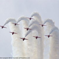 Buy canvas prints of Red Arrows Diamond Nine by Keith Campbell
