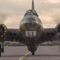 Buy canvas prints of B-17 Taxies in by Keith Campbell