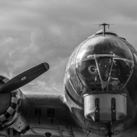 Buy canvas prints of Memphis Belle - black and white version. by Keith Campbell