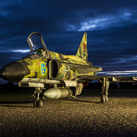 Buy canvas prints of SAAB Viggen - Lit Up by Keith Campbell