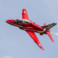 Buy canvas prints of RAF Red Arrow Hawk XX177 by Keith Campbell