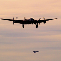 Buy canvas prints of Lancasters Dusk Landing by Keith Campbell