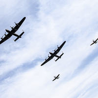 Buy canvas prints of Lancasters and Spitfires  by Keith Campbell