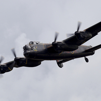 Buy canvas prints of  BBMF Lancaster PA474 by Keith Campbell