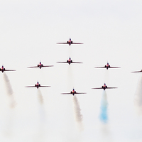 Buy canvas prints of  Red Arrows - Red, White and a little Blue... by Keith Campbell