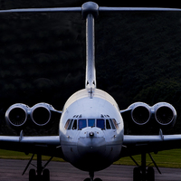 Buy canvas prints of  RAF VC-10 head-on - wheels version by Keith Campbell